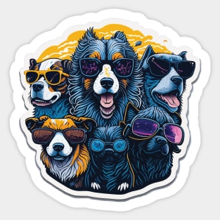 Canine Cool: Sunglass Dog Squared Sticker